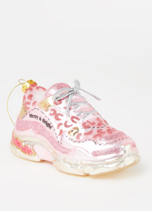 HD Collection Sport Shoe sportschoen kersthanger 14 cm - detail roze