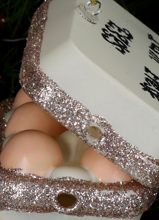 HD Collection Verse eieren kersthanger 6,5 cm - detail 4 beige