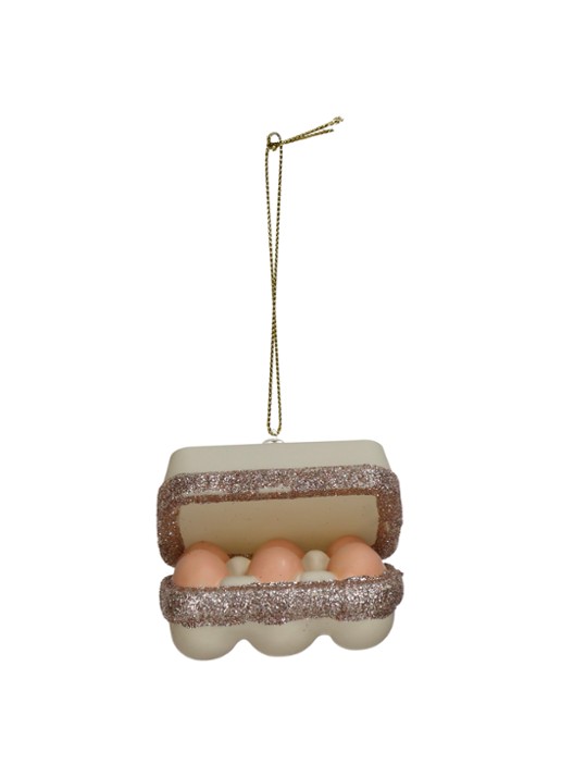 HD Collection Verse eieren kersthanger 6,5 cm - detail 5 beige
