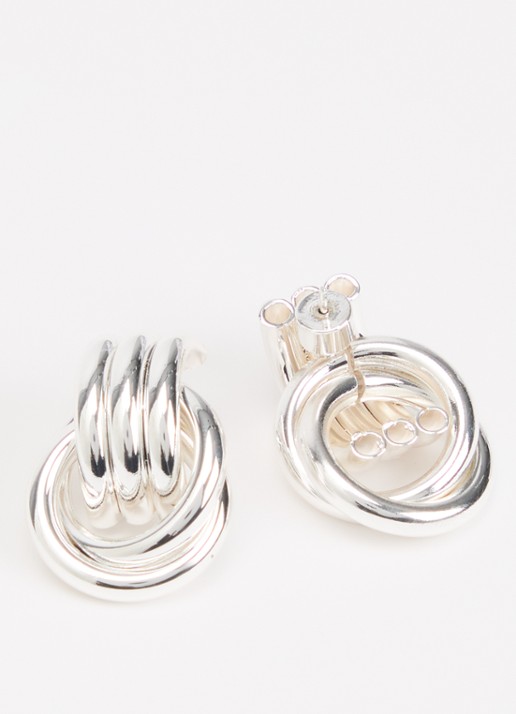 Heaven Mayhem Baby Knot oorstekers - detail 2 zilver