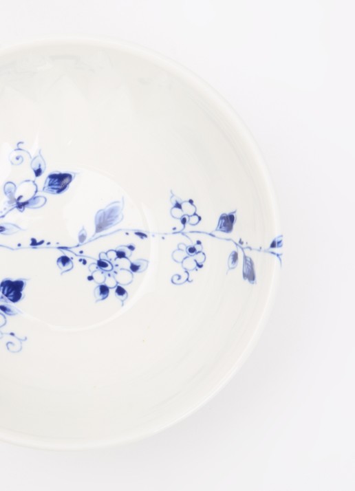 Heinen Delfts Blauw Blauw Vouw kom 14 cm - voorkant 2 wit