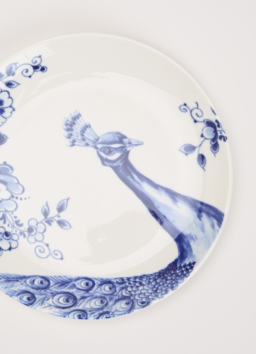 Heinen Delfts Blauw Blauw Vouw ontbijtbord 19 cm  - detail 3 wit