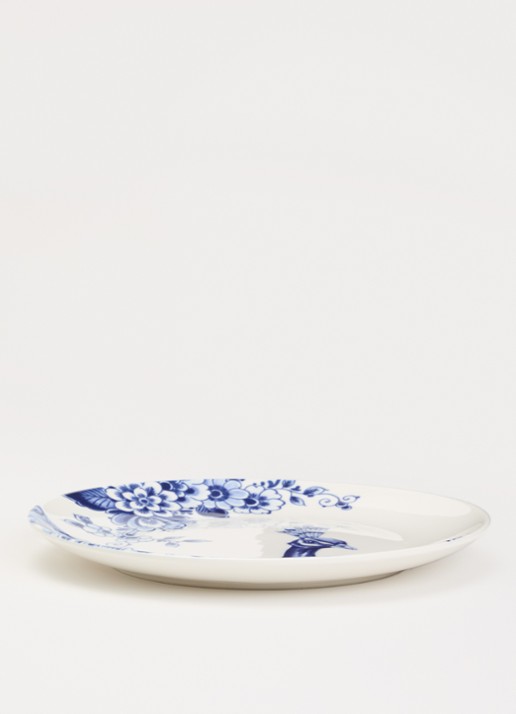 Heinen Delfts Blauw Blauw Vouw ontbijtbord 19 cm  - voorkant 2 wit