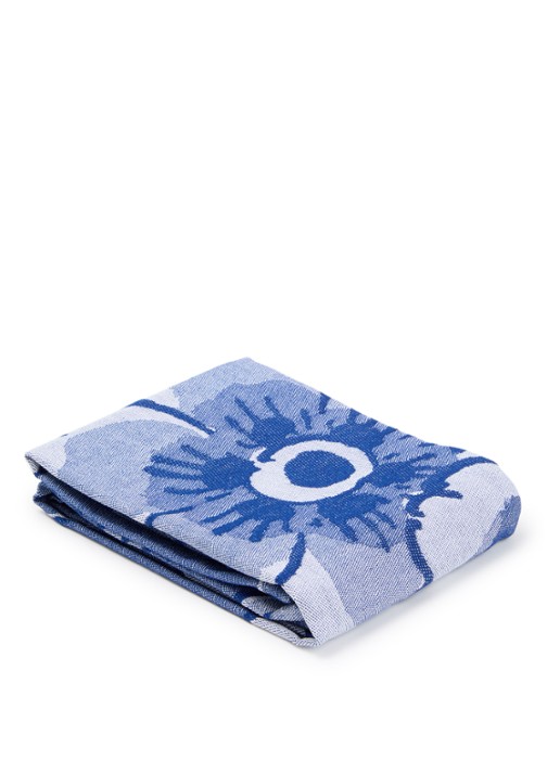 Heinen Delfts Blauw Bloem theedoek van katoen 50 x 70 cm