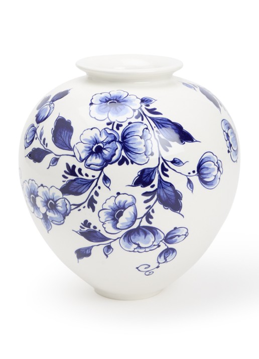 Heinen Delfts Blauw Bloemen vaas 20 cm