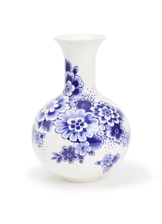 Heinen Delfts Blauw Bloemen vaas 20 cm