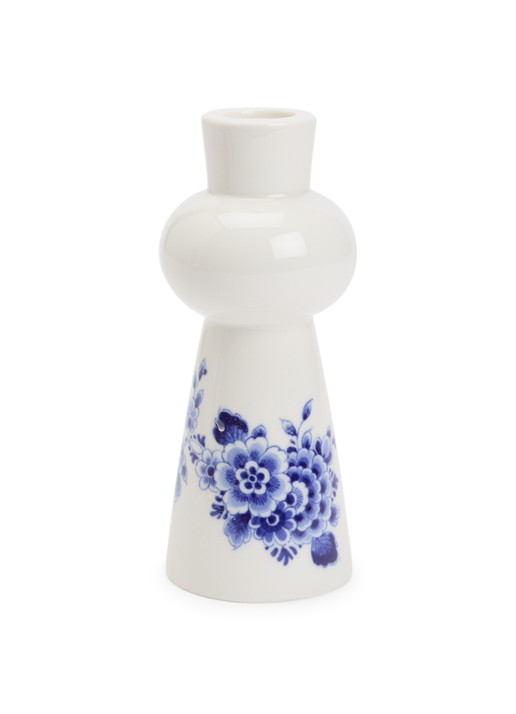 Heinen Delfts Blauw Bol kandelaar 14,5 cm