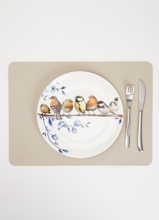 Heinen Delfts Blauw Bosvogels wandbord 26 cm - detail 2 wit