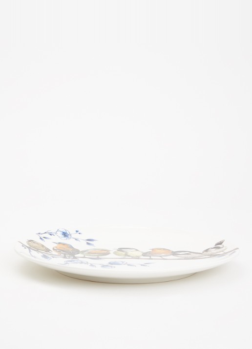 Heinen Delfts Blauw Bosvogels wandbord 26 cm - voorkant 4 wit