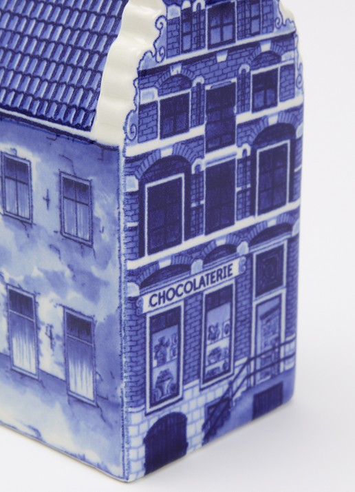 Heinen Delfts Blauw Chocolaterie ornament 14 cm  - detail 2 donkerblauw