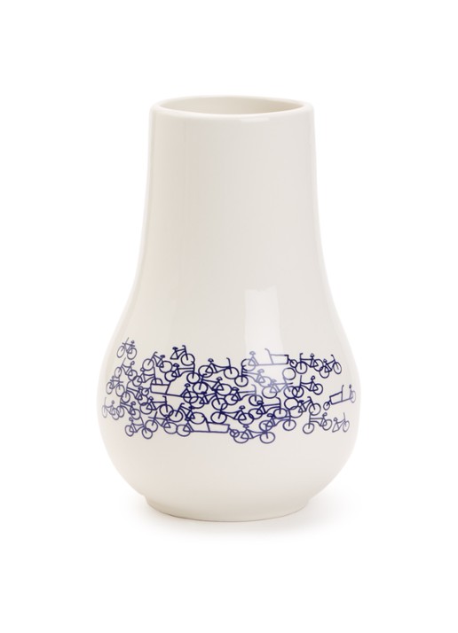 Heinen Delfts Blauw De Blauwe Fiets nr.1 vaas 21 cm