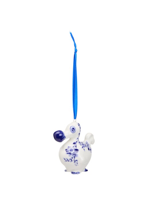 Heinen Delfts Blauw Dodo kersthanger 8 cm