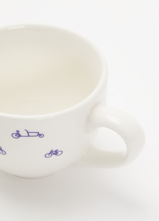 Heinen Delfts Blauw Espressokopje 9 cl - voorkant 2 gebroken wit