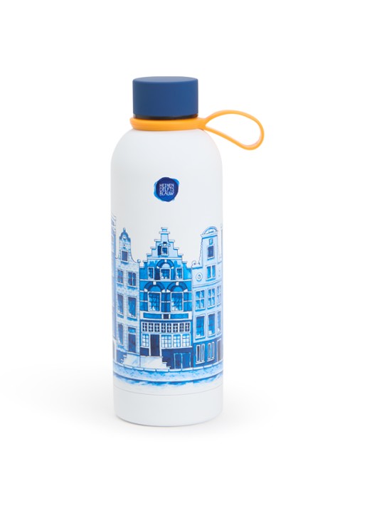 Heinen Delfts Blauw Grachtenpanden thermosfles 50 cl
