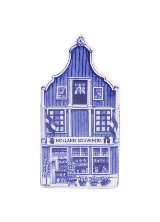 Heinen Delfts Blauw Holland Souvenirs Grachtenpand ornament 12,5 cm