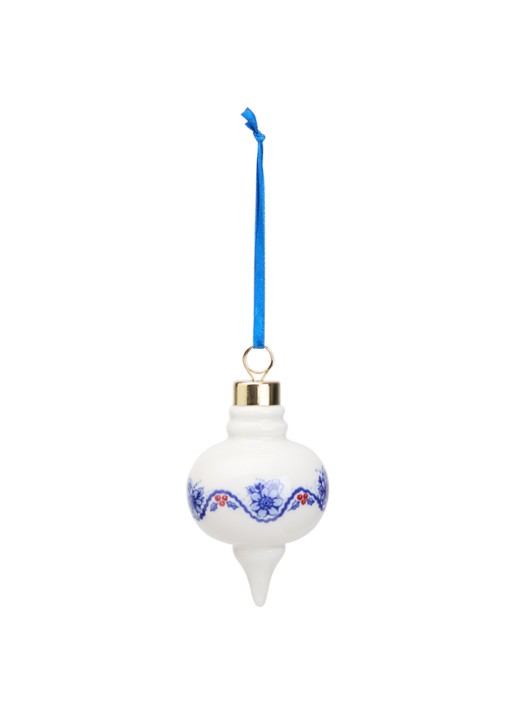 Heinen Delfts Blauw Kerstbal rond 8,5 cm