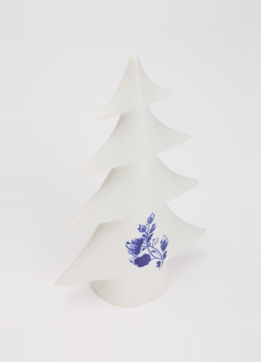Heinen Delfts Blauw Kerstboom kerstornament 27,5 cm - detail 2 gebroken wit