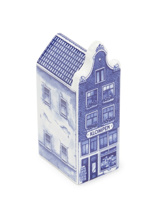 Heinen Delfts Blauw Klompen Grachtenpand ornament 14 cm