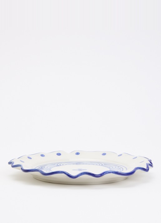 Heinen Delfts Blauw Majolica ontbijtbord 21,5 cm - voorkant 4 wit