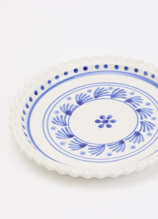 Heinen Delfts Blauw Majolica ontbijtbord 22 cm - detail 3 wit