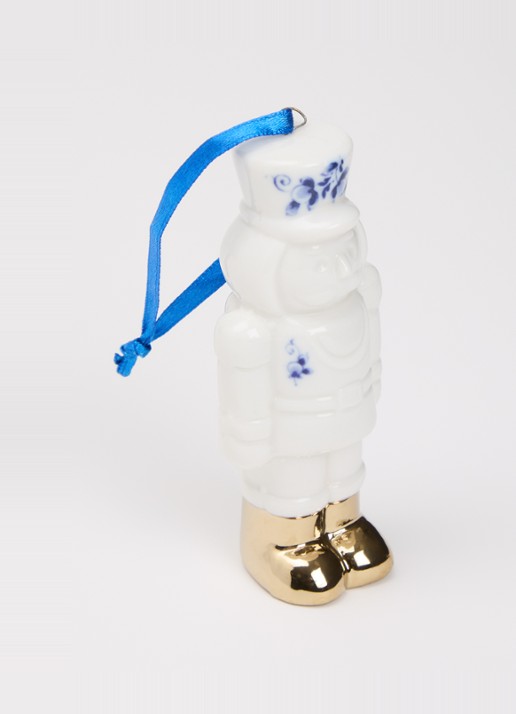 Heinen Delfts Blauw Notenkraker kersthanger 9,5 cm - detail 2 gebroken wit