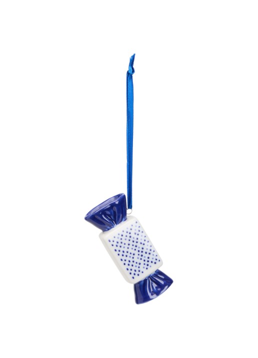 Heinen Delfts Blauw Toffee kersthanger 7,5 cm