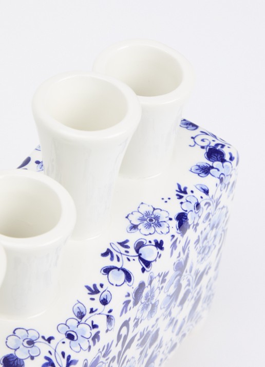 Heinen Delfts Blauw Tulpenvaas 17 cm  - detail 2 blauw