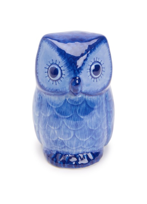 Heinen Delfts Blauw Uil ornament 10 cm
