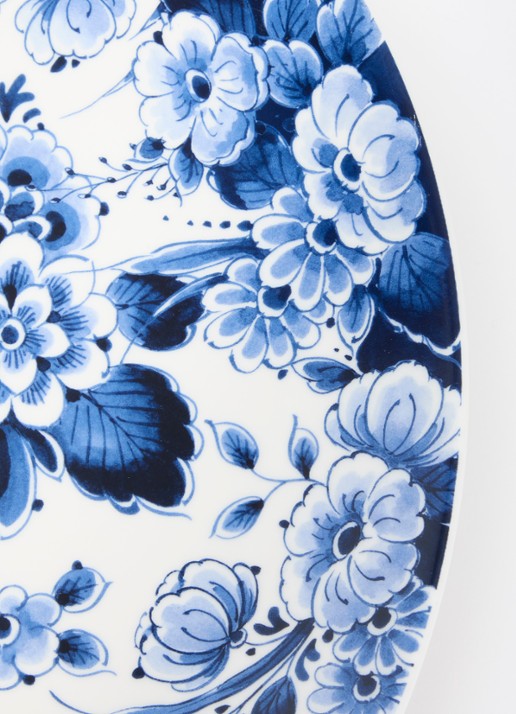 Heinen Delfts Blauw Wandbord 32 cm - detail blauw