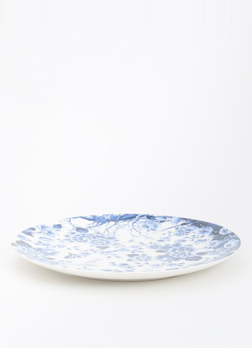 Heinen Delfts Blauw Wandbord 32 cm - voorkant 3 blauw