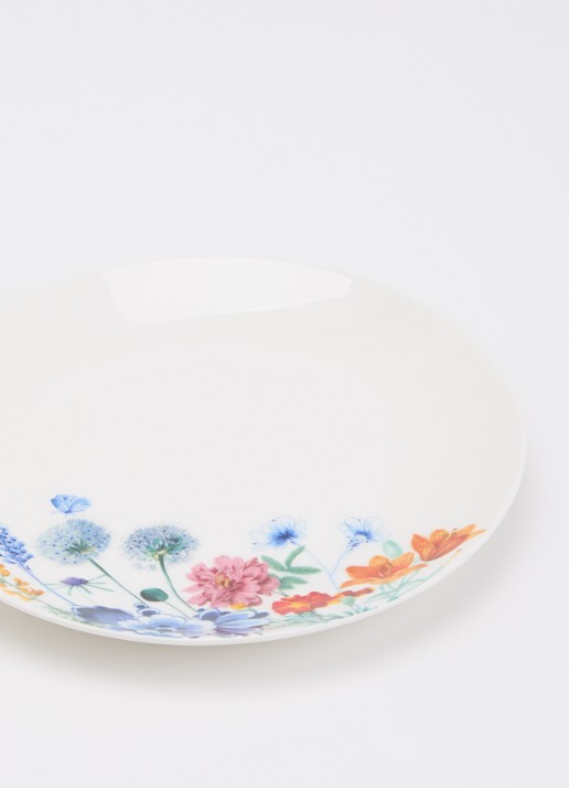 Heinen Delfts Blauw Wildbloemen ontbijtbord 20 cm - detail 3 wit
