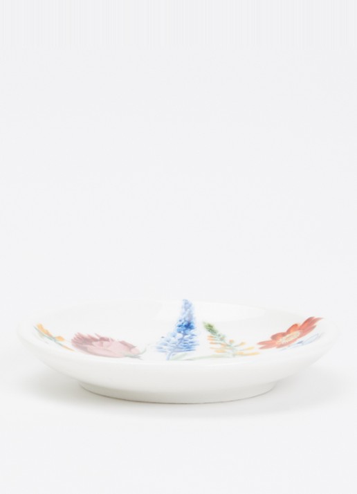 Heinen Delfts Blauw Wildbloemen theetip 7 cm - voorkant 3 wit