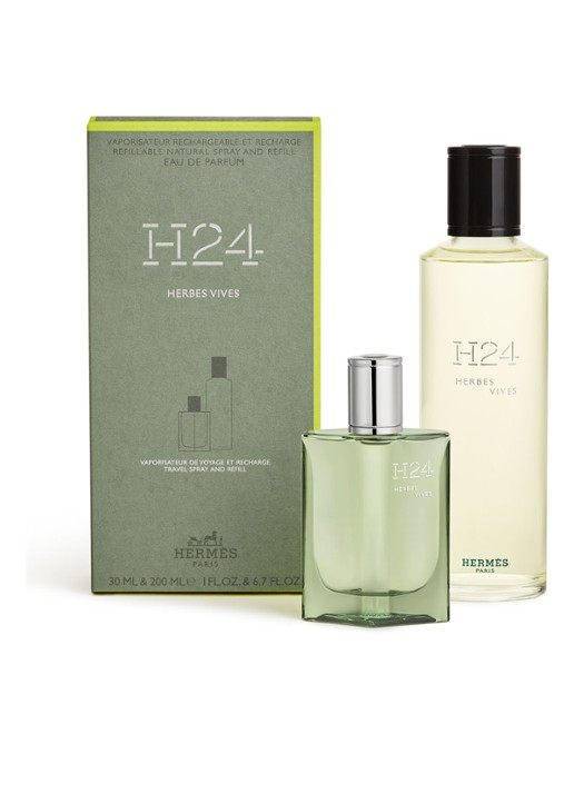 HERMÈS H24 Herbes Vives Eau de Parfum - geuren set - voorkant 2 beige