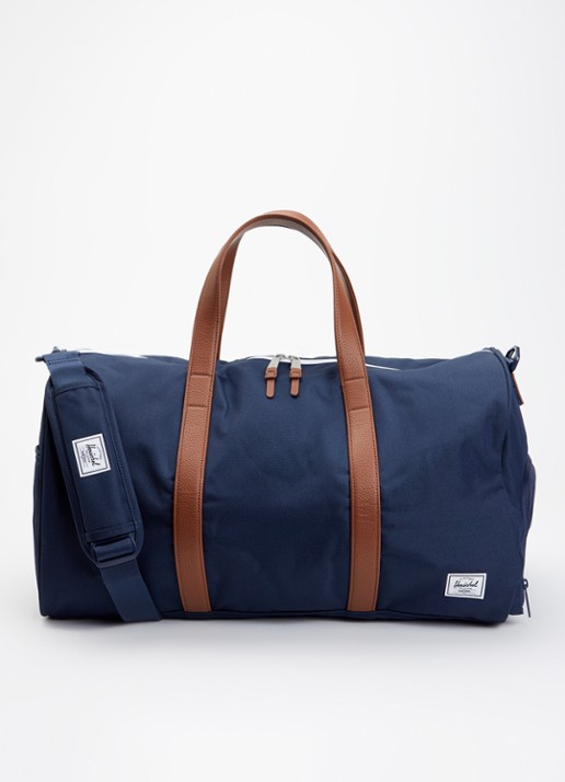 Herschel Supply Duffle Novel 43L weekendtas met afneembare schouderriem - voorkant 2 donkerblauw
