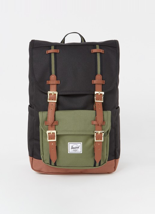 Herschel Supply Little America rugzak met 16 inch laptopvak - voorkant 2 bronsgroen
