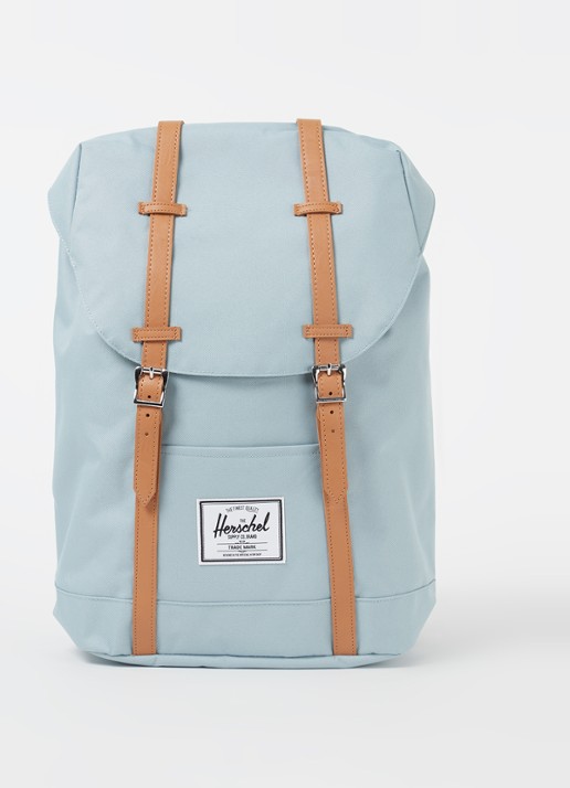 Herschel Supply Retreat S rugzak met 13 inch laptopvak - voorkant 2 blauwgrijs