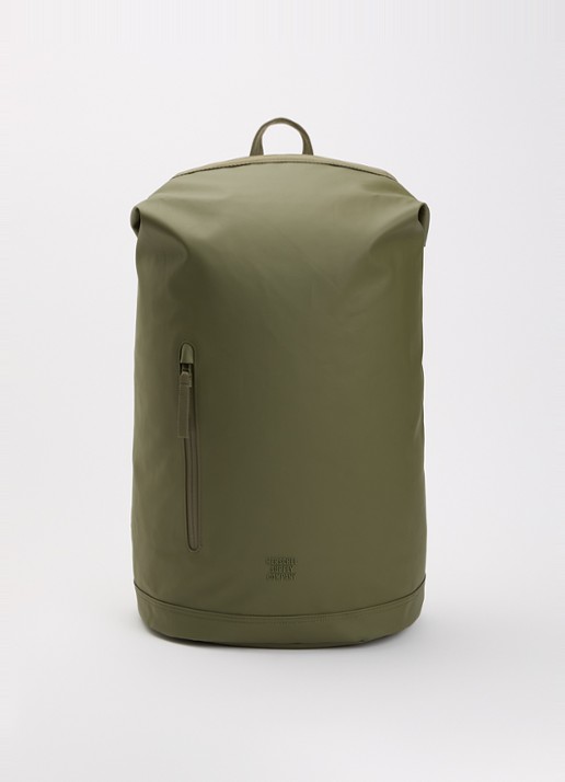 Herschel Supply Roll Top rugzak met 16 inch laptopvak en waterafstotende coating - voorkant 2 legergroen