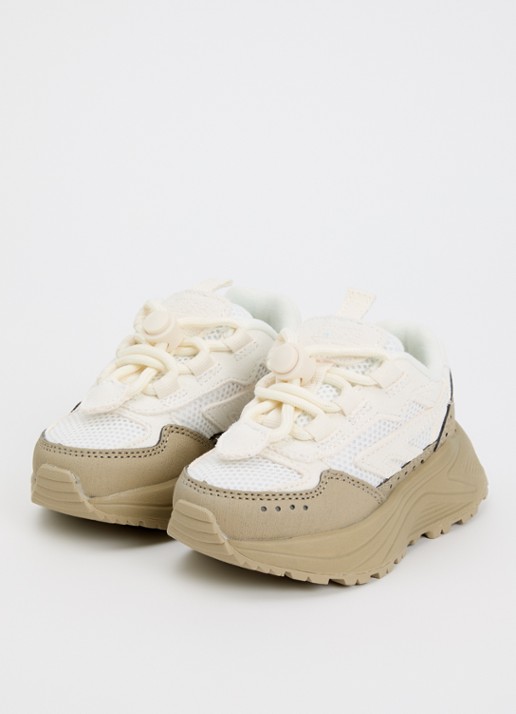 Hi-Tec HTS Kids Shadow Lace sneaker met details van suède en mesh - voorkant 4 zand