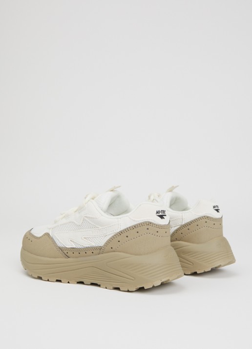 Hi-Tec HTS Kids Shadow Lace sneaker met details van suède en mesh - achterkant 2 zand