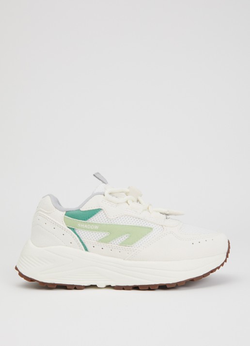 Hi-Tec HTS Kids Shadow Lace sneaker van suède met details van mesh - voorkant 5 creme
