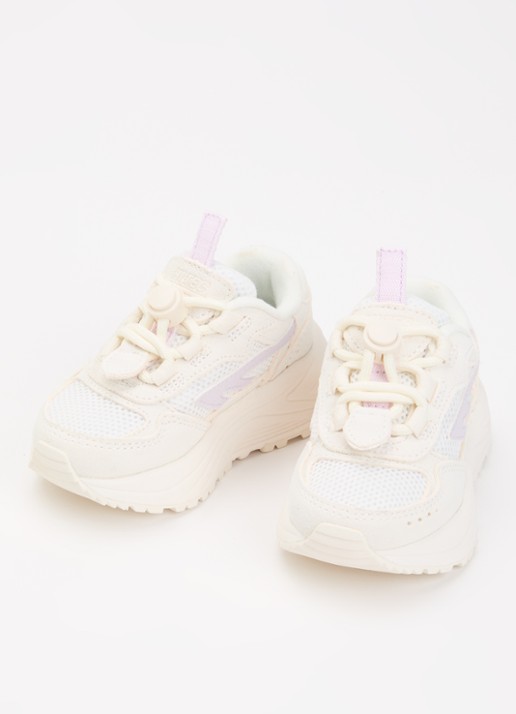 Hi-Tec HTS Kids Shadow Lace sneaker van suède met details van mesh - voorkant 2 creme