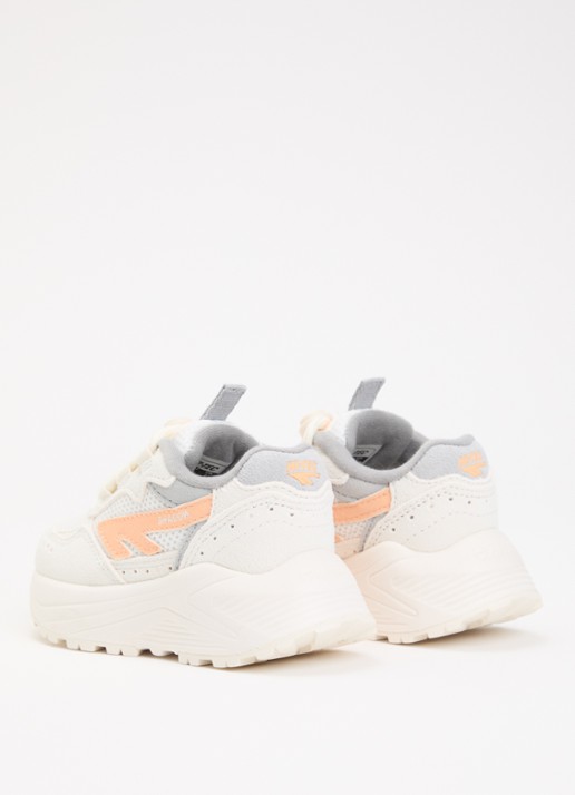 Hi-Tec HTS Kids Shadow Lace sneaker van suède met details van mesh - achterkant 4 creme