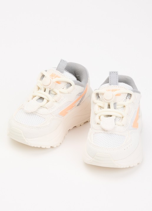 Hi-Tec HTS Kids Shadow Lace sneaker van suède met details van mesh - voorkant 2 creme