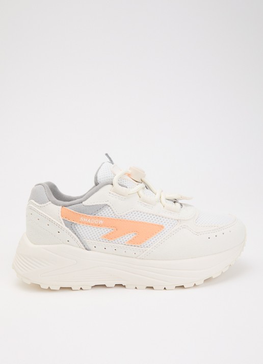 Hi-Tec HTS Kids Shadow Lace sneaker van suède met details van mesh - voorkant 3 creme