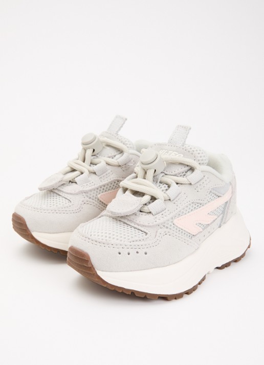 Hi-Tec HTS Kids Shadow Lace sneaker van suède met details van mesh - voorkant 4 lichtgrijs