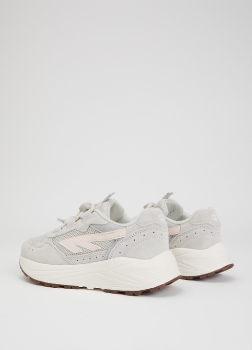 Hi-Tec HTS Kids Shadow Lace sneaker van suède met details van mesh - achterkant 7 lichtgrijs