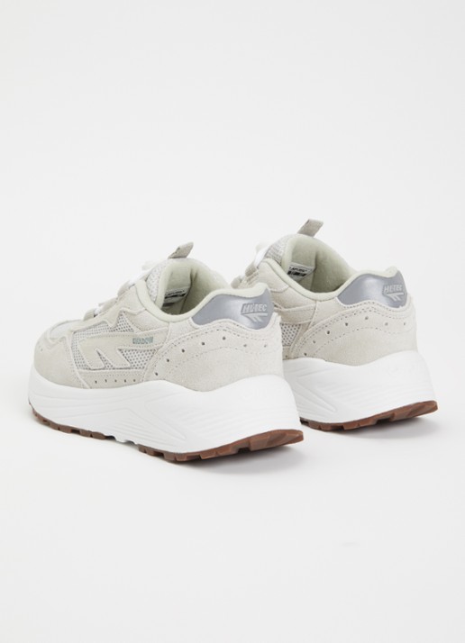 Hi-Tec HTS Kids Shadow Lace sneaker van suède met mesh details - achterkant 4 zilver