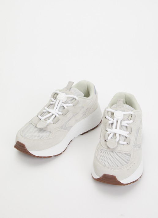 Hi-Tec HTS Kids Shadow Lace sneaker van suède met mesh details - voorkant 2 zilver