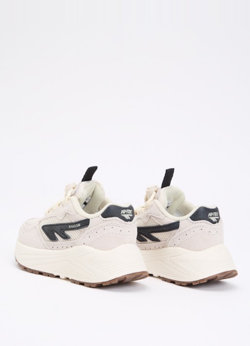Hi-Tec HTS Kids Shadow Lace sneaker van suède met mesh details - achterkant 6 gebroken wit