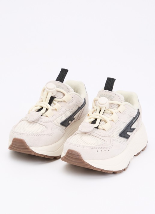 Hi-Tec HTS Kids Shadow Lace sneaker van suède met mesh details - voorkant 2 gebroken wit